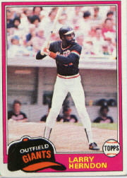 1981 Topps Baseball Cards      409     Larry Herndon